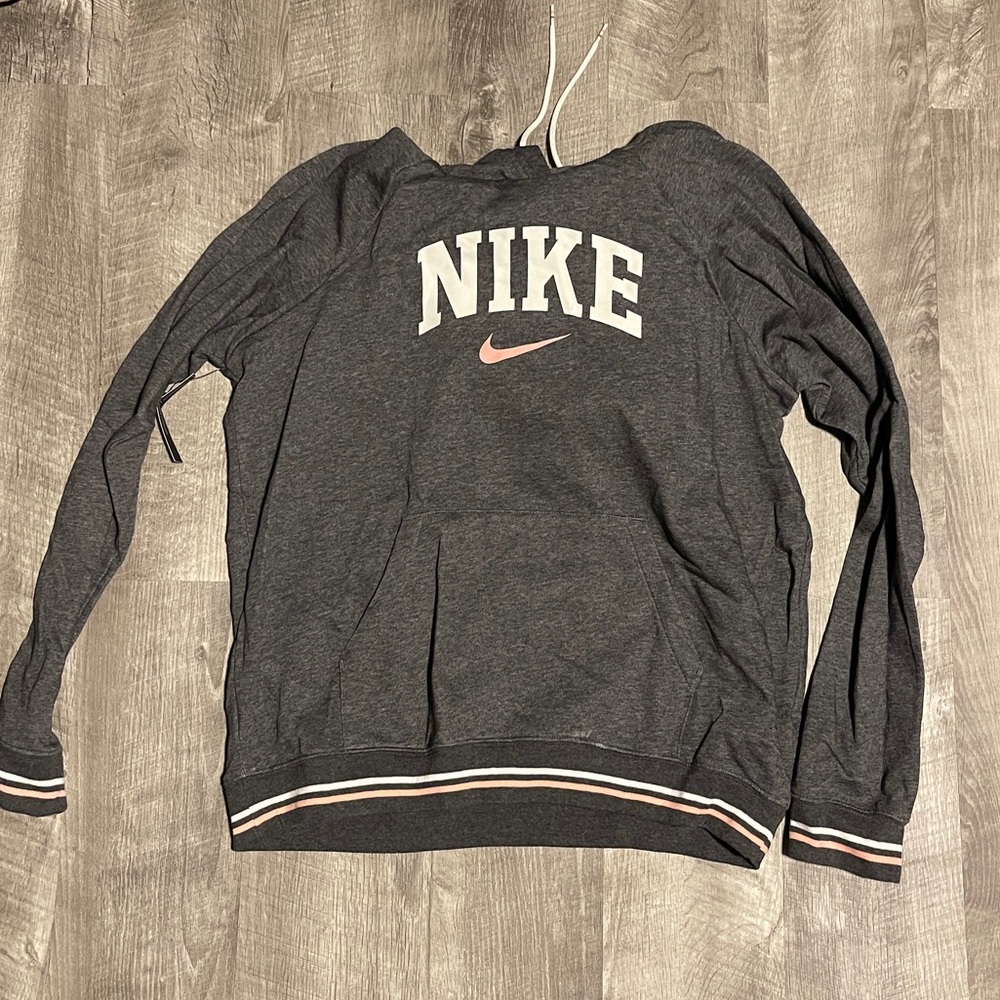 Women’s Nike Hoodie Size large, Grey & Pink NWT